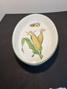 Vtg Royal Worcester Evesham Vale Oval Baking Serving Dish England w Gold trim - Picture 1 of 11