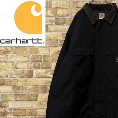Chaqueta tradicional Carhartt Duck acolchada negra de gran tamaño para hombre... - Imagen 1 de 4
