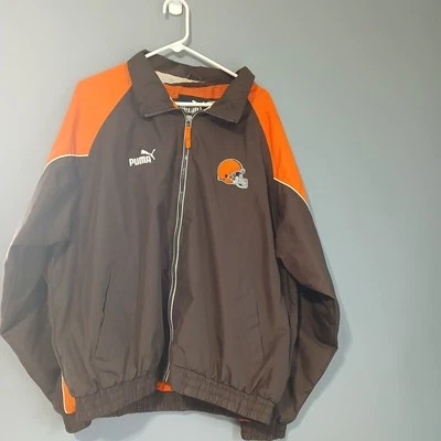 Винтажная ветровка на молнии 90-х Cleveland Browns NFL Puma размер XL - Изображение 1 из 4