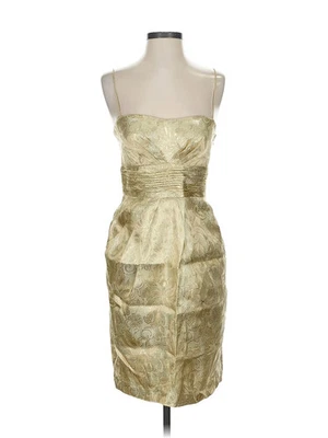 Vestido de coquetel feminino Aidan Mattox dourado 4 - Imagem 1 de 4