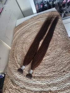 12AA BRAZILIAN HUMAN HAIR 2BUNDLES 30+30INCH 200g STRAIGHT DARK BROWN COLOUR 3## - Picture 1 of 4