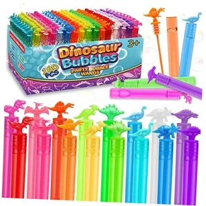160 Piece Mini Dinosaur Bubble Wand Bulk (8 Style), Dino Theme Birthday Party - Picture 1 of 8