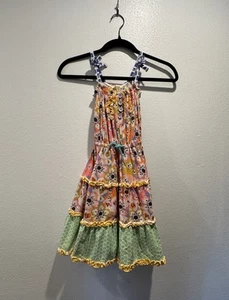 Matilda Jane Girls Size 4 Tiered Maxi Twirl Tell Me More Dress Floral Boho Artsy - Picture 1 of 7