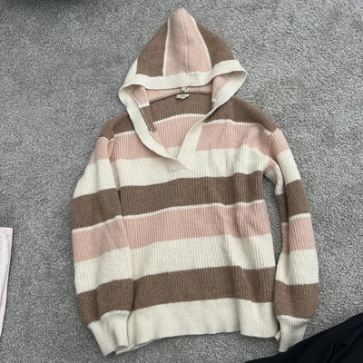 Baltic Born Mandy Sweater Cream/Brown/Peach Hooded Sweater Size S - Image 1 of 4