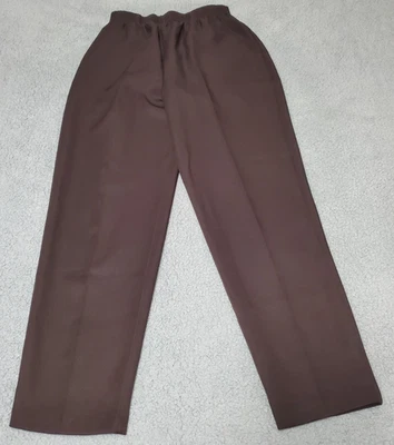 Pantalones para mujer Briggs New York talla 12 marrón cintura elástica 13”-16” pierna recta Foto 1 de 4