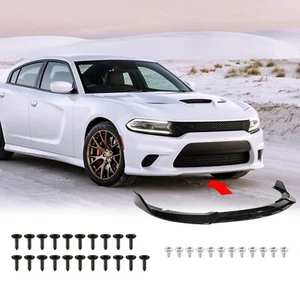 Gloss Black Front Bumper Lip Splitter For Dodge Charger SRT 2015-2021 V2 Style - Picture 1 of 11