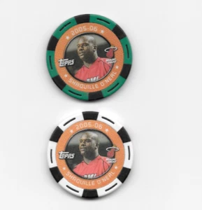 Shaquille O'Neal 2005-06 NBA Topps Poker Chip White/Black&Green/Black Miami Heat - Picture 1 of 2
