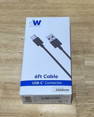 Just Wireless 6' TPU Type-C to USB-A Cable - Gray New - Image 1 of 2