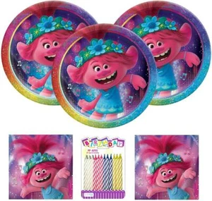 Trolls World Tour Colorful Party Package for 16 Guests Birthday Supplies New - Picture 1 of 1