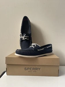 NEW Sperry Women's Top Sider A/O 2-Eye Boat Shoe in Navy Size 9.5 - Picture 1 of 9