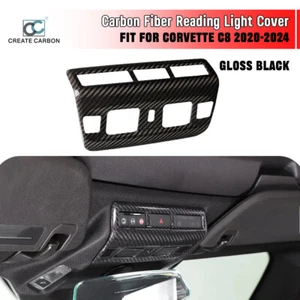 Real Carbon Fiber Reading Light Cover For Corvette C8 Stingray Z06 Z51 2020+ - Foto 1 di 7