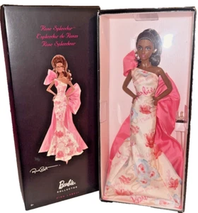 Barbie Avon Exclusive Pink Label ~Black~ Rose Splendor Collector Doll-New in Box - Picture 1 of 4