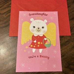 Christmas Granddaughter You’re A Blessing 5.5”x8” Large Hallmark Greeting Card - Picture 1 of 7
