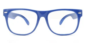 KIDS GLASSES DARK BLUE CLEAR LENS PROTECT CHILD'S EYES FROM UVB UVA W/ POUCH - Picture 1 of 6