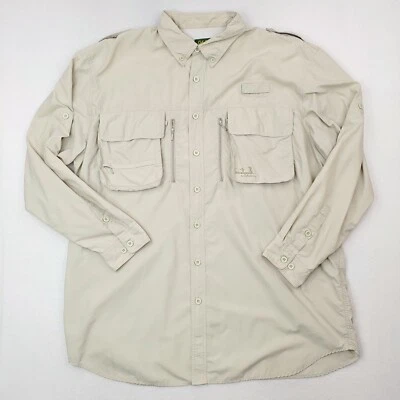 Camisa Cabelas Para Hombres XXL Caqui Tostado Ropa Guía Pesca con Mosca Safari Con Capa Ventilada Foto 1 de 4