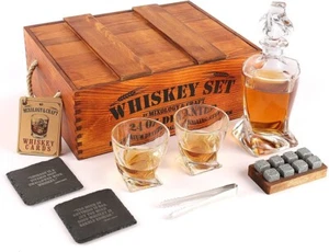 Mixology & Craft Whiskey Decanter Set, Liquor Decanter Set With Glasses 16PC set - Picture 1 of 9