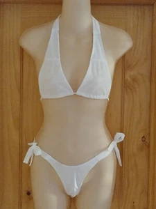 Conjunto de bikini para mujer - Tela de algodón/malla - BLANCO - 3XL - NUEVO - Imagen 1 de 3