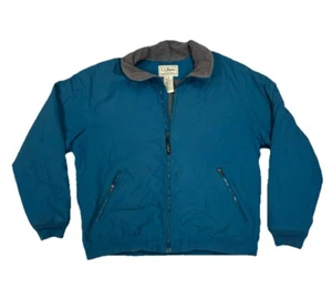LL Bean Men’s Size XL Reg Bomber Jacket Fleece Lined Coat Full Zip Blue 205107 - Picture 1 of 11
