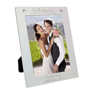 Cornice portafoto personalizzata argento 5x7 decorativa il giorno del nostro matrimonio - Foto 1 di 2