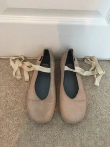 Camper Shoes Pink Leather Ribbons Ballerina Style EU 35/UK 2.5 Worn Once - Picture 1 of 4