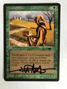 MTG ARTIST PROOF ANTIQUITIES CITANUL DRUID SIGNED BY JEFF A MENGES GREEN CREATUR - Picture 1 of 6