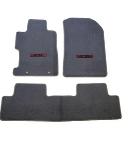 For 06-11 Honda Civic 2 4Dr Floor Mat Carpets Gray Nylon W/Emblem Red - Bild 1 von 4