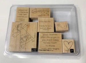Stampin Up! IF THE HALO FITS 7 RUBBER STAMP SET NEW Angel Friends SEVEN - Picture 1 of 2