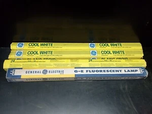 4 Vintage GE General Electric 20W T12 Cool White Fluorescent Light Bulbs F20T12 - Picture 1 of 10