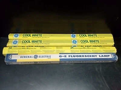 4 Vintage GE General Electric 20W T12 Cool White Fluorescent Light Bulbs F20T12 - Image 1 of 4