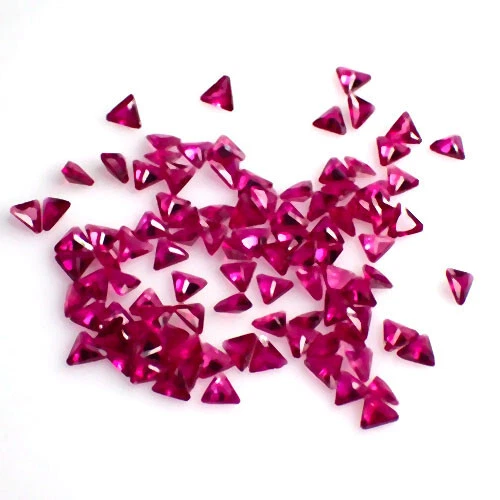 Lab createdRed Ruby #5  6x6mm Trillian  10pieces - Image 1 of 2