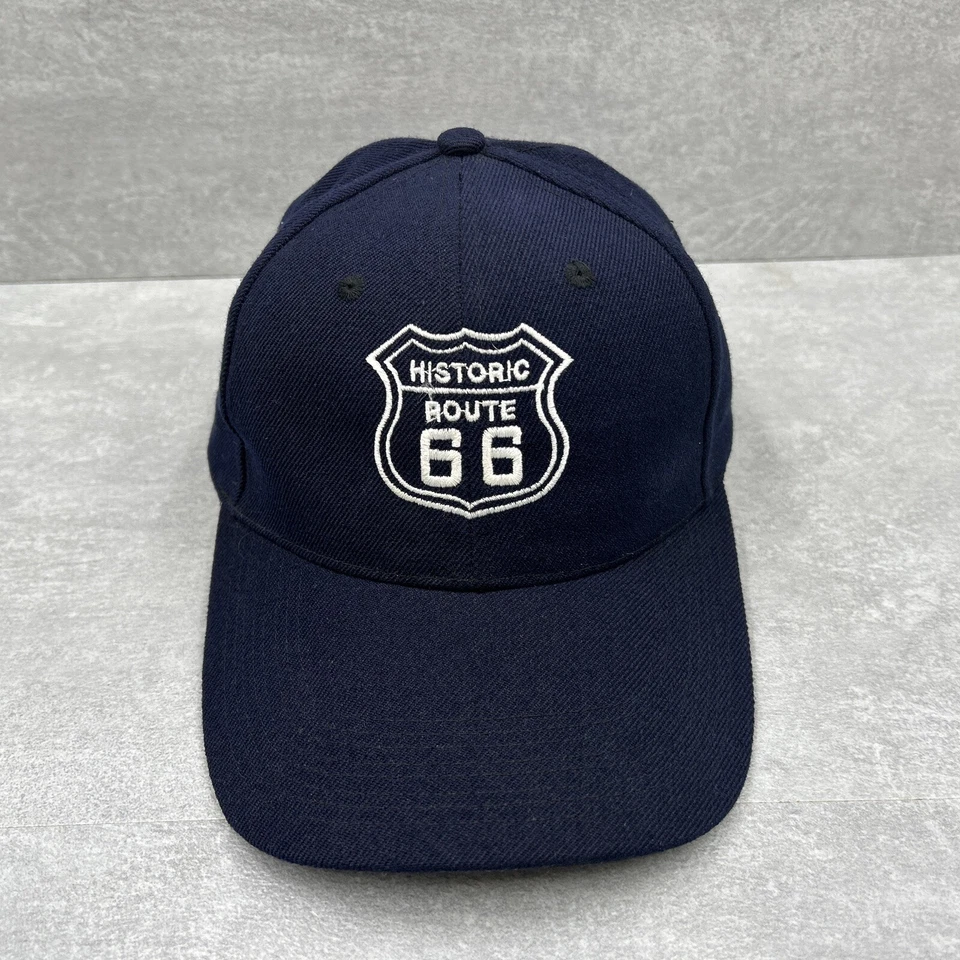 Gorra de béisbol HISTORIC ROUTE 66 AJUSTABLE adulto negra logotipo bordado Foto 1 de 4