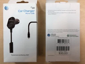 AT&T Micro USB Car Charger with Extra USB Port 3.4 amp - Picture 1 of 1