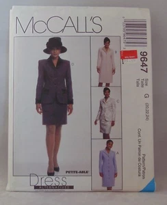 McCall's 9647 for coatdress jacket skirt plus size20-24 - Picture 1 of 2