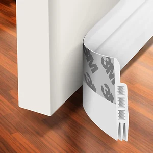 Door Draft Stopper Blocker Insulator Sweep Weather Noise Stop White 39″ Length - Picture 1 of 7