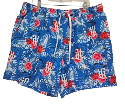 Nuevo Tommy Hilfiger Bañador Hawaiano Hombres XXL Logo SpellOut Cordón Elástico Foto 1 de 4