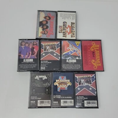 Alabama Music Cassette Country Lot 8 Tapes Roll On Mountain Music Feels So Right - Image 1 of 4