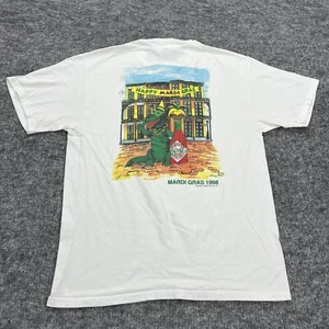 Tabasco Sauce Shirt Mens Large White Madi Gras 1998 Alligator Party Vintage Y2K - Picture 1 of 12