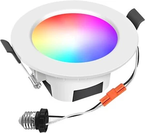 9W Smart Bluetooth Dimmable Downlight RGB+WW+CW LED Ceiling Round Spotlights US - Picture 1 of 7