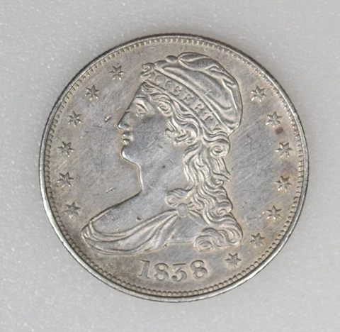 1838 Capped Bust Half-Dollar - AU++ Detail (cleaned) Cover