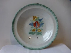 Ancien plat creux Cul noir Nord France XIXème .Antique charger. Pottery - Picture 1 of 6