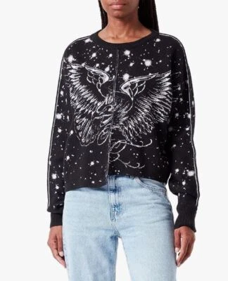 Just Cavalli Mujer Jersey Asimétrico Recortado Oversize Hecho en Italia PVP £799 Foto 1 de 4