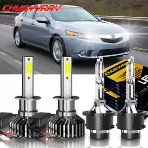 For Acura TSX 2004 2005 2006 2007 2008 LED HID Headlights Hi/Low beam bulbs Kit - Picture 1 of 12