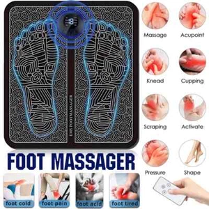 Portable EMS Electric Foot Massager Pad Blood Circulation Muscle Stimulator Mat - Picture 1 of 13