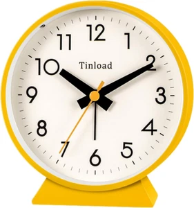 4.5" Battery Operated Antique Retro Analog Alarm Clock, Small Silent Bedside Des - Picture 1 of 6