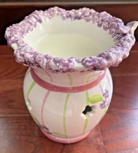 Ceramic Floral 6" Wax Melt Tart Fragrance Oil Warmer - Picture 1 of 4