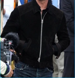 Men Trendy Handmade Black Stylish Real Suede Leather Trucker Jacket - Picture 1 of 6