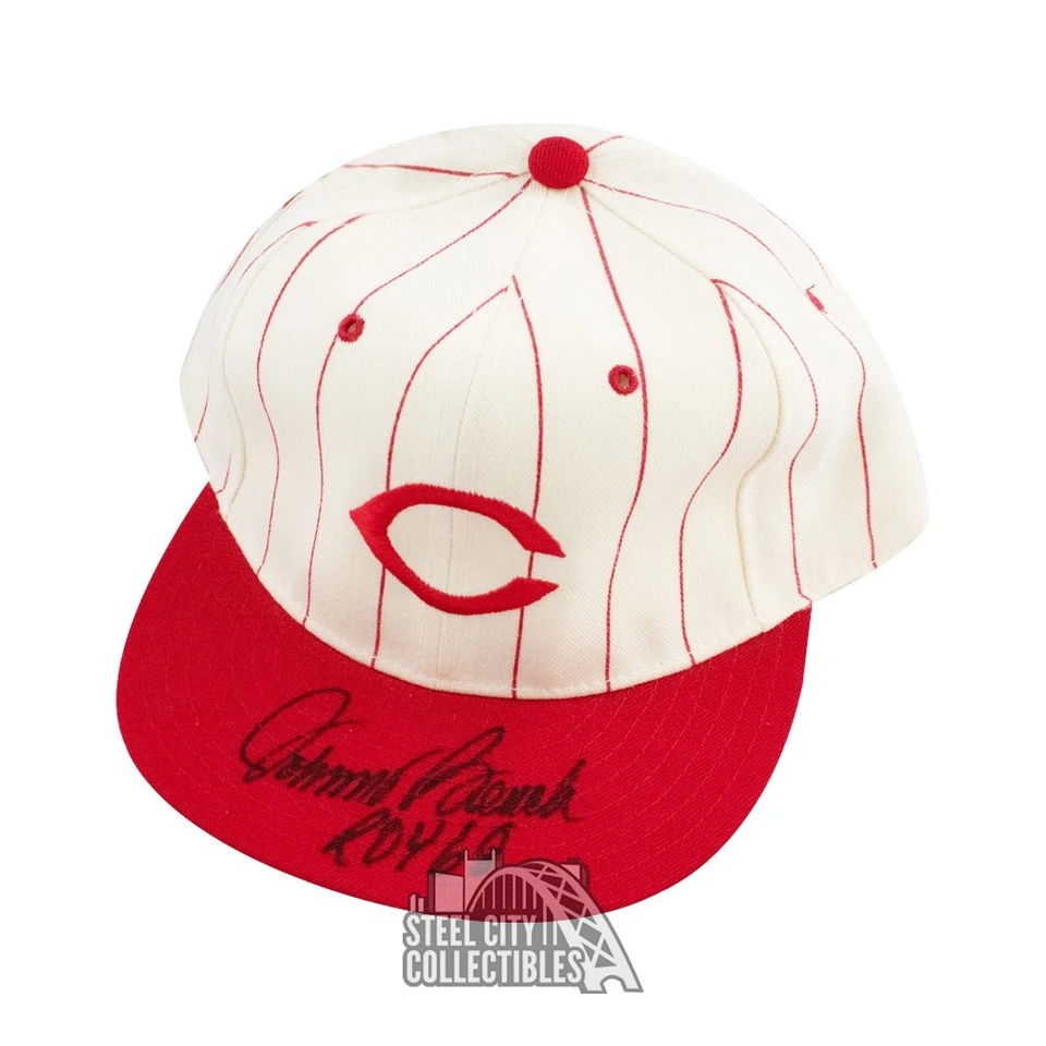 Johnny Bench ROY 68 Autographed Cincinnati Reds Baseball Cap Hat - BAS COA - Image 1 of 1