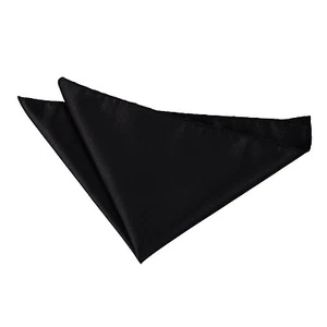 Black Mens Pocket Square Handkerchief Hanky Woven Plain Solid Check by DQT - Picture 1 of 2