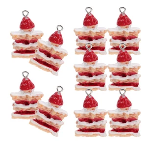 10 Pcs Simulated Cake Keychain Charms for Making Cupcake Resin Pendants - Picture 1 of 12