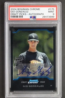 Джио Гонсалес 2004 Bowman Chrome No175 ВЫБОР ПРОЕКТОВ дебютант с автографом PSA 9  - Изображение 1 из 3